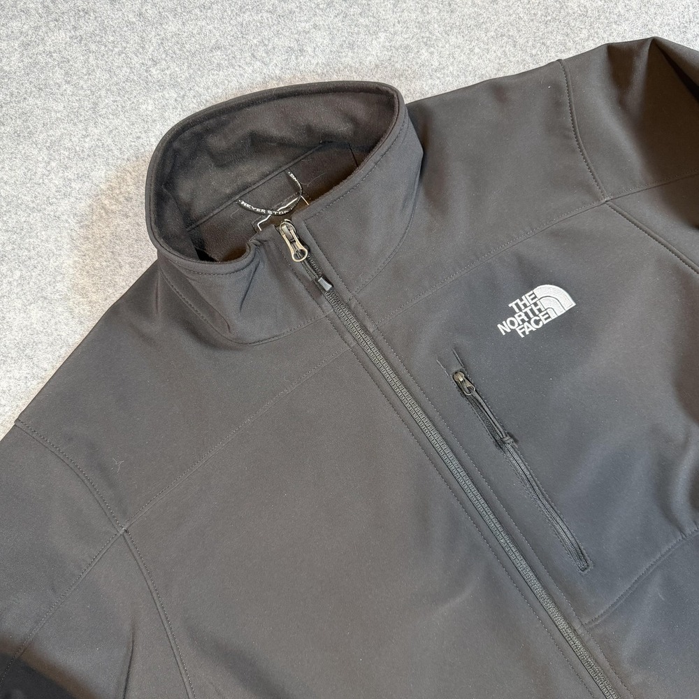 The North Face Jacket Mens Large Black Softshell Fleece Lined Full Zip Outdoor